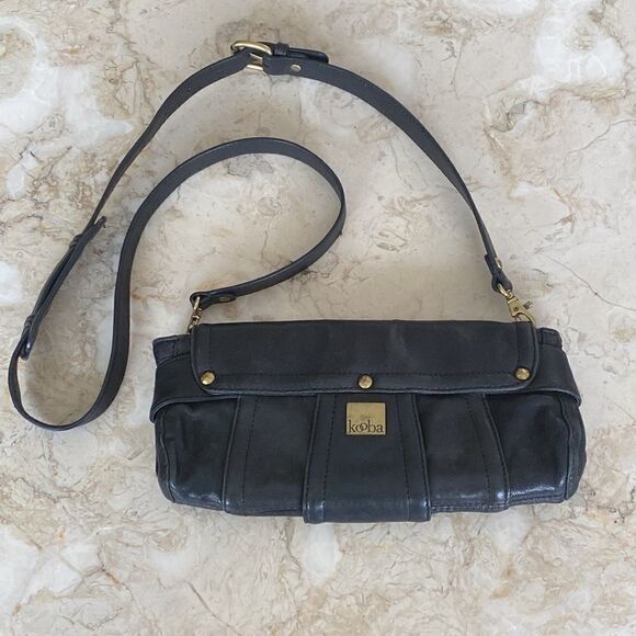 Kooba Leather Convertible Baguette Clutch Shoulder Bag - Picture 5 of 14